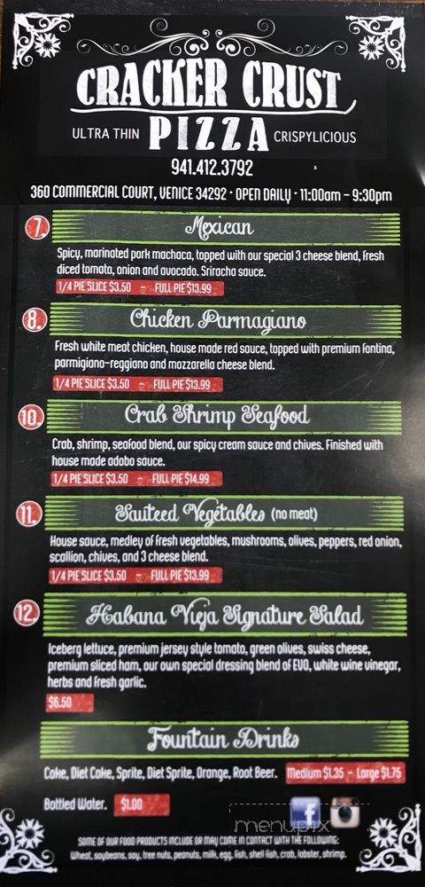 Cracker Crust Pizza - Venice, FL menu_pic