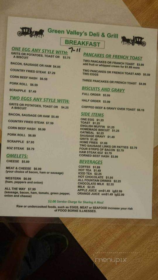 Green Valley Family Restaurant - Hernando, FL menu_pic
