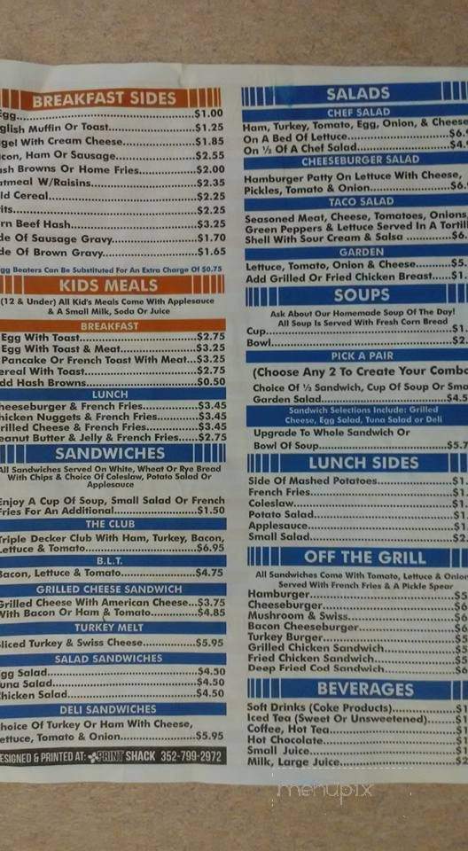 Doc's Diner - Brooksville, FL menu_pic
