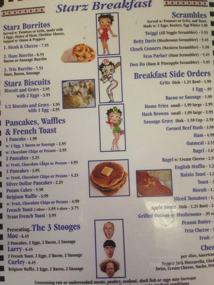 Starz Cafe - Port Richey, FL menu_pic