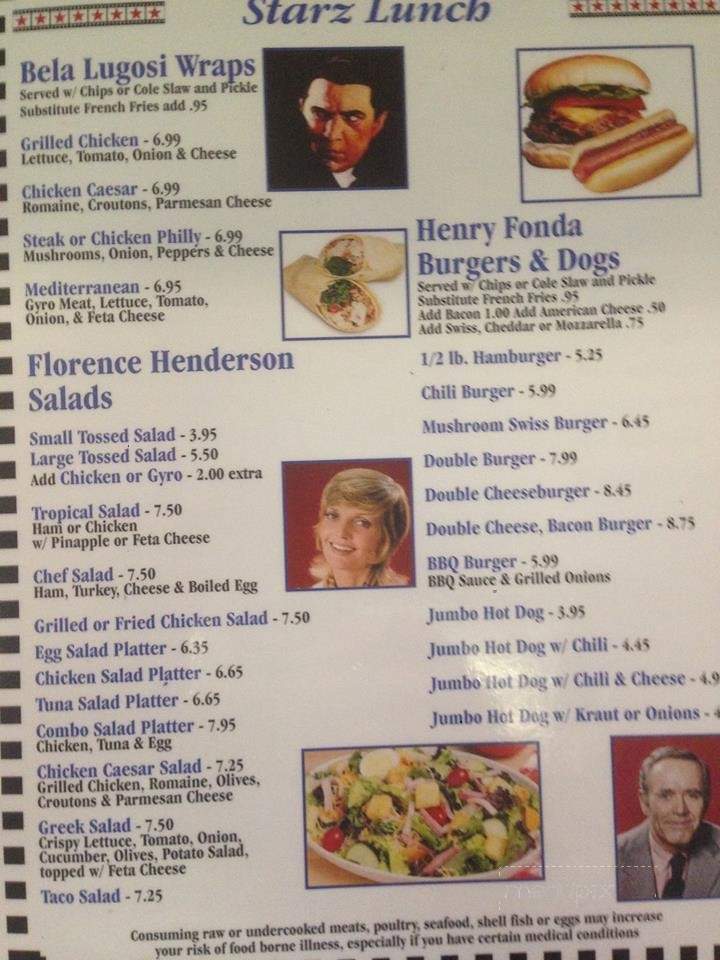 Starz Cafe - Port Richey, FL menu_pic