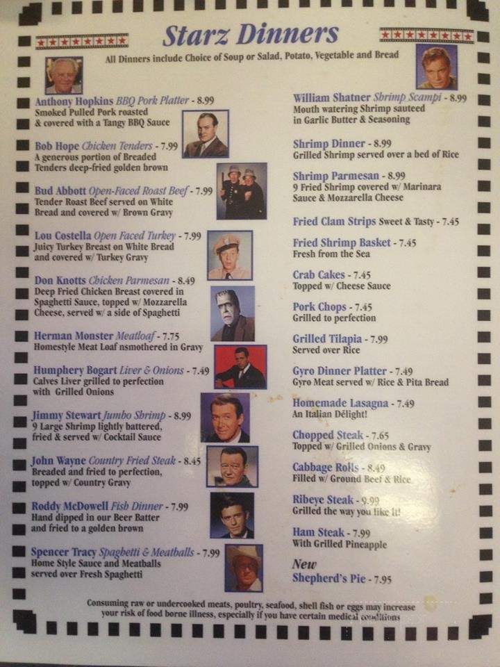 Starz Cafe - Port Richey, FL menu_pic
