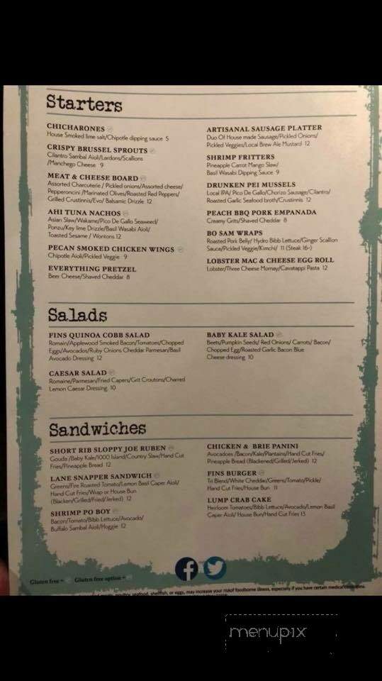 Fin's - Palm Harbor, FL menu_pic