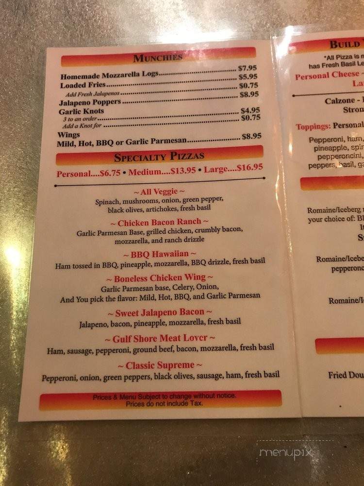 Gulf Shore Pizza - Dunedin, FL menu_pic