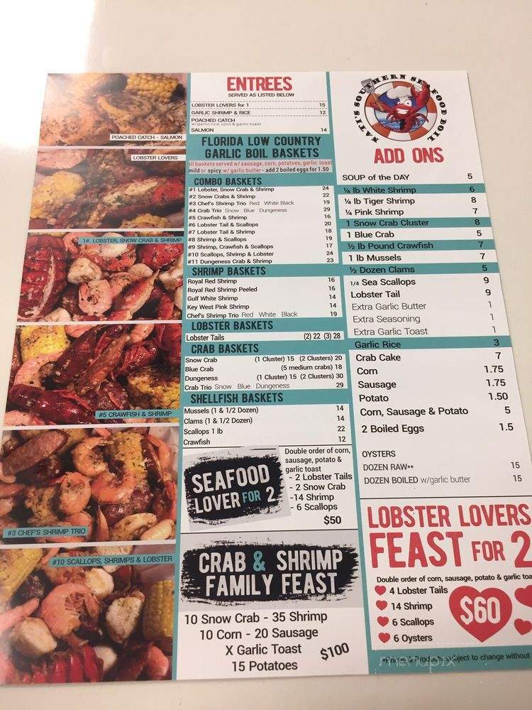 Nati's Southern seafood boil - Kissimmee, FL menu_pic