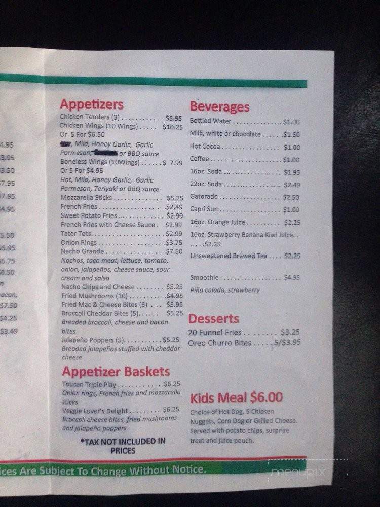 Toucan Cafe - Kissimmee, FL menu_pic
