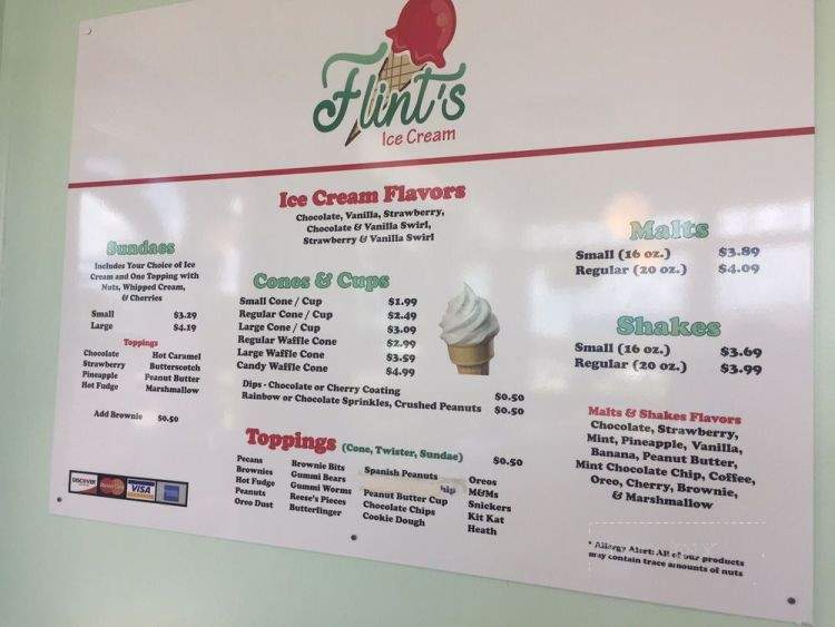 Flint's Ice Cream - St Cloud, FL menu_pic