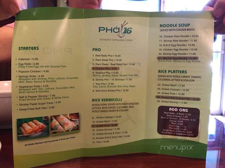 Pho 16 - Fort Pierce, FL menu_pic