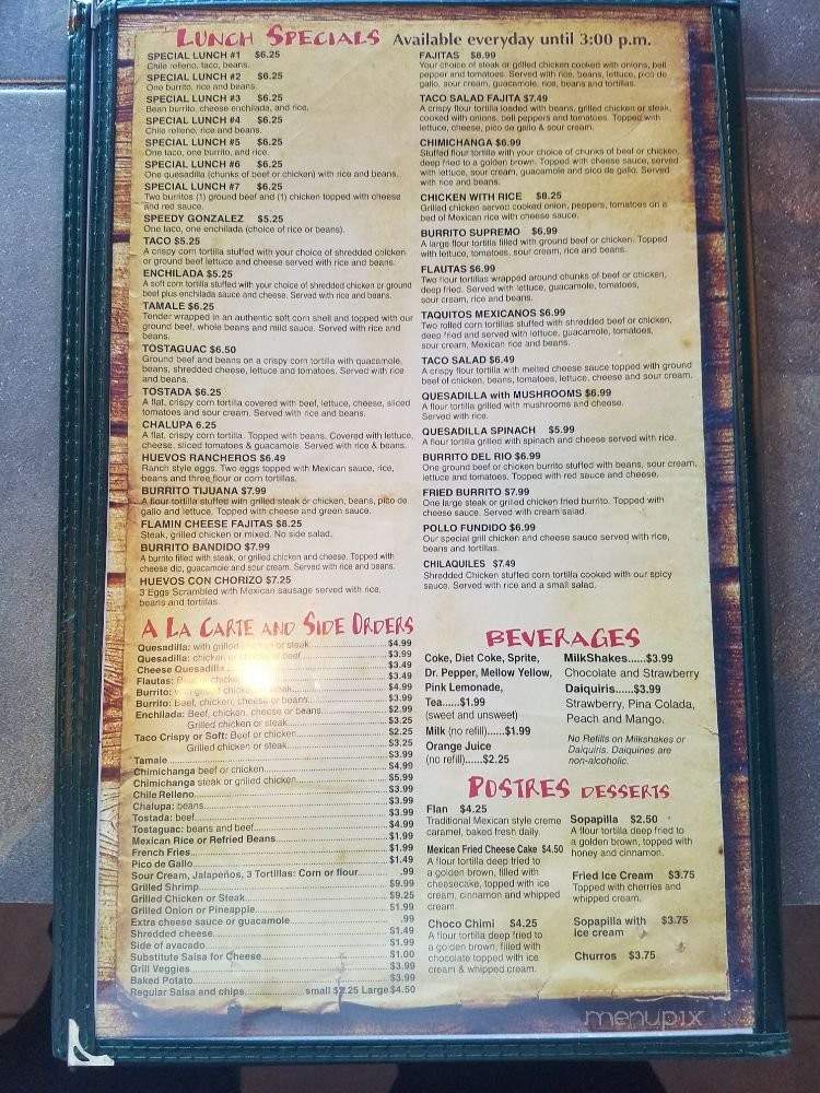 Baja California Cantina and Grill - Gardendale, AL menu_pic