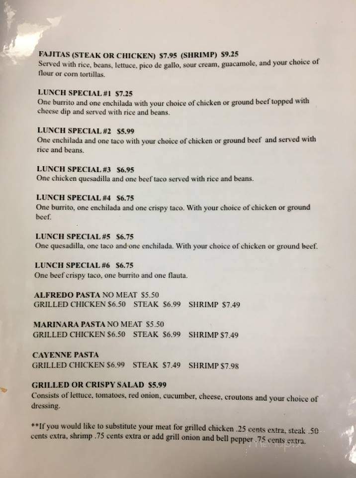 Daddy's Kitchen - Thorsby, AL menu_pic