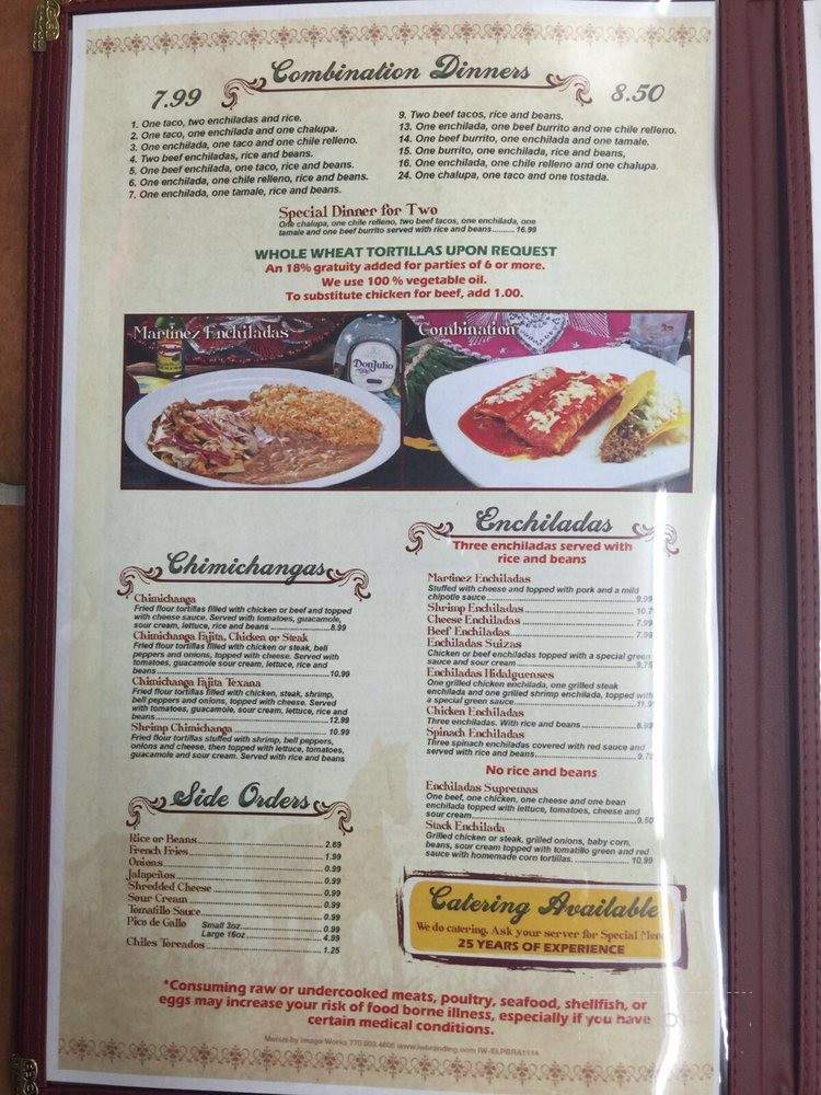 El Potrillo Mexican Restaurant - Birmingham, AL menu_pic