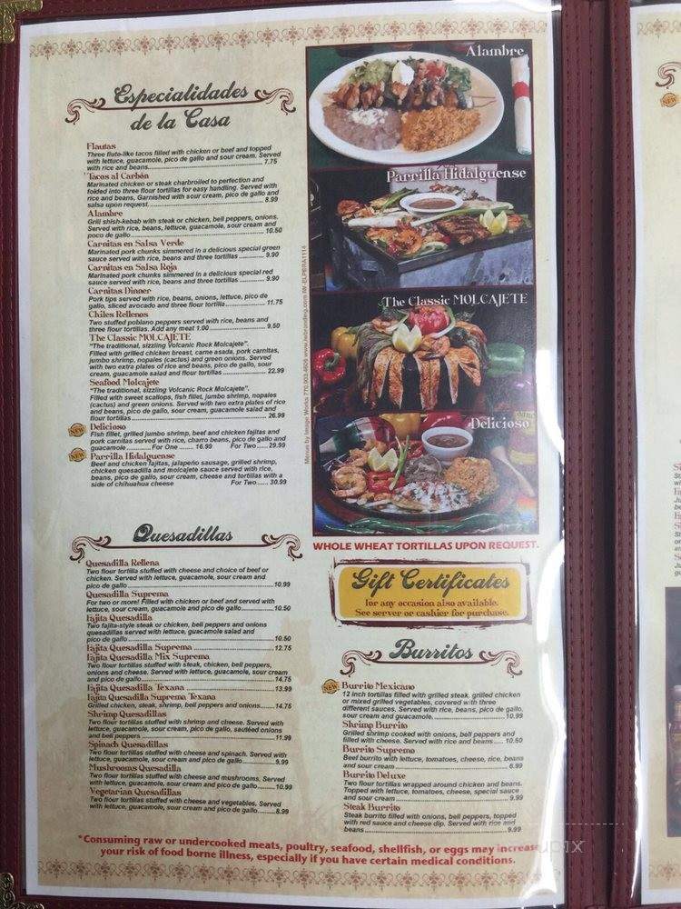 El Potrillo Mexican Restaurant - Birmingham, AL menu_pic