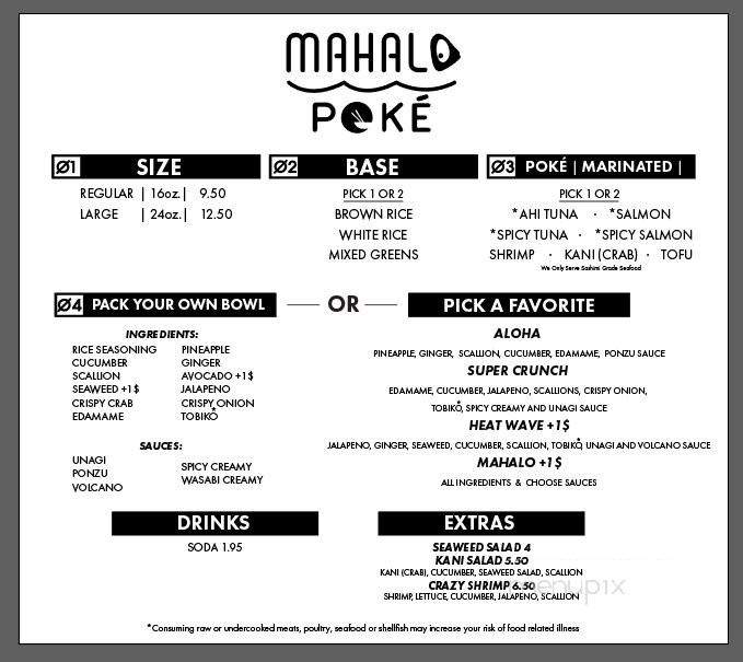 Mahalo Poke - Tuscaloosa, AL menu_pic