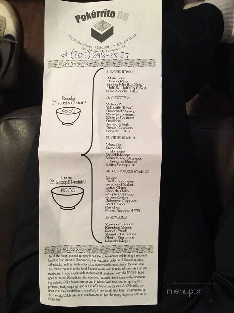 Pokerrito68 - Tuscaloosa, AL menu_pic