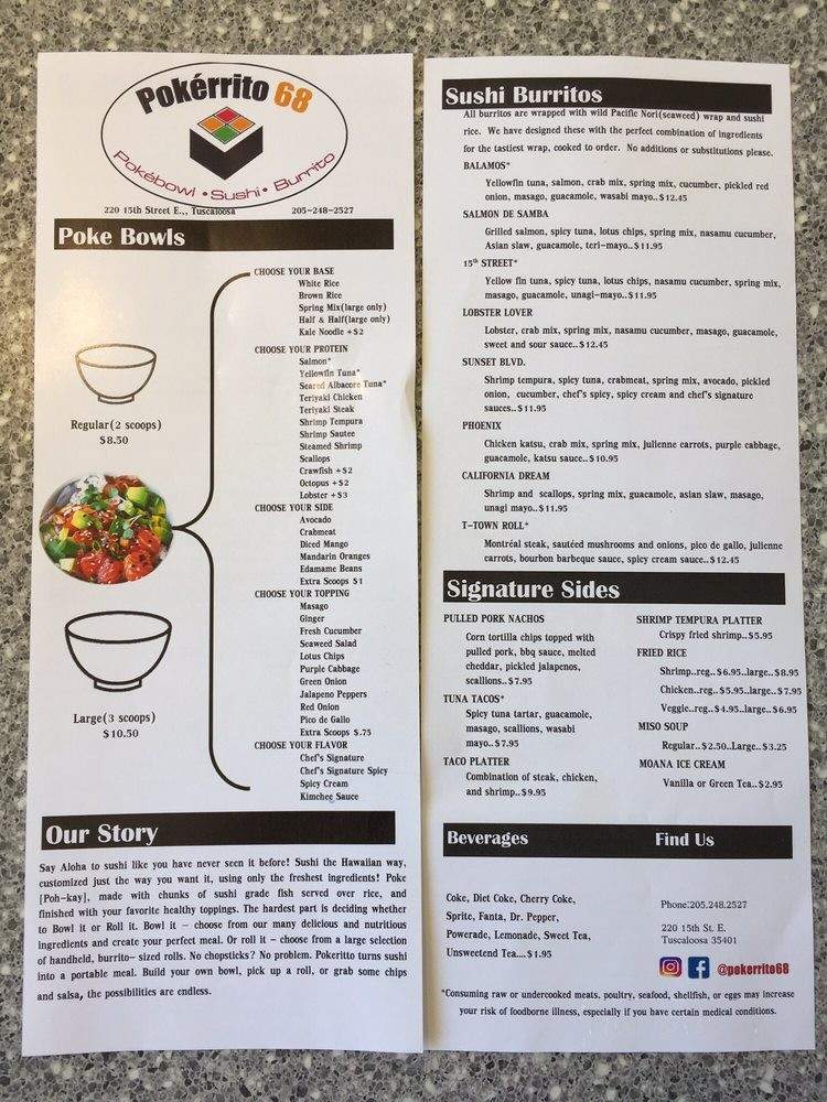 Pokerrito68 - Tuscaloosa, AL menu_pic