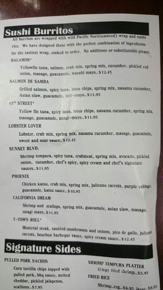 Pokerrito68 - Tuscaloosa, AL menu_pic