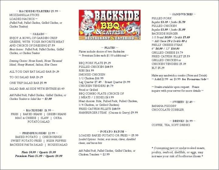 Backside BBQ - Hamilton, AL menu_pic