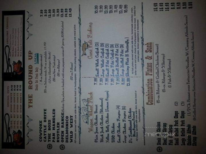 Wagon Wheel Family Steakhouse - Trinity, AL menu_pic