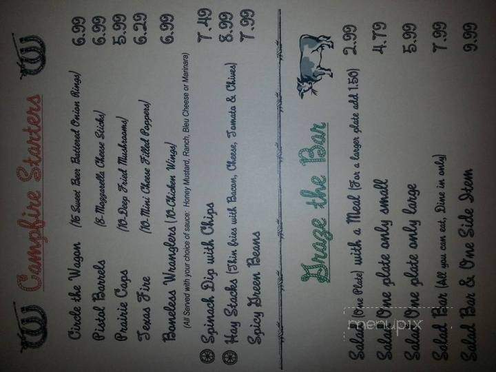 Wagon Wheel Family Steakhouse - Trinity, AL menu_pic