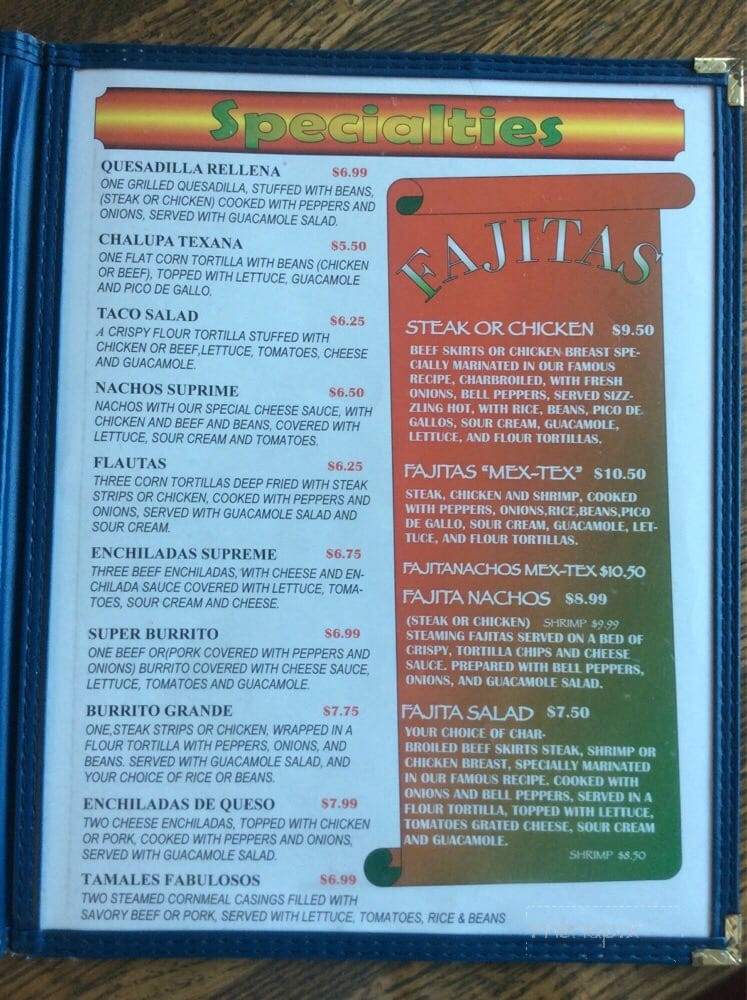 San Antonios Mexican Restaurant - Section, AL menu_pic