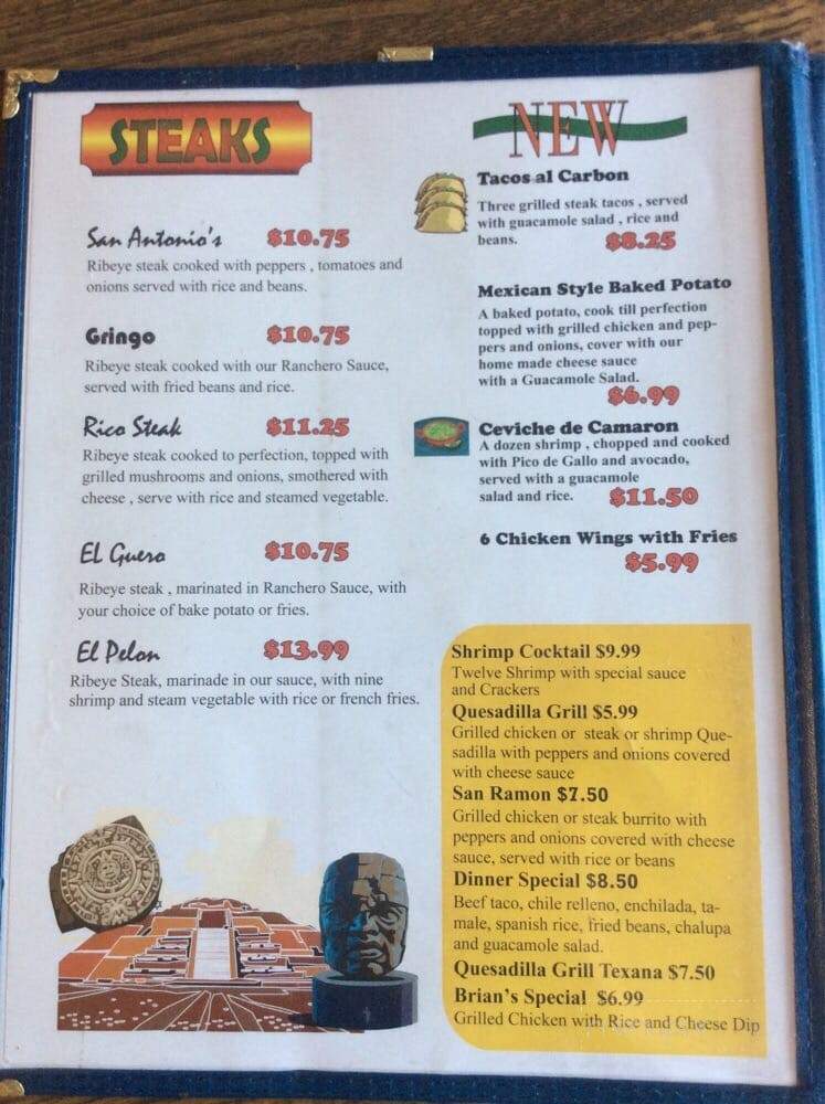 San Antonios Mexican Restaurant - Section, AL menu_pic