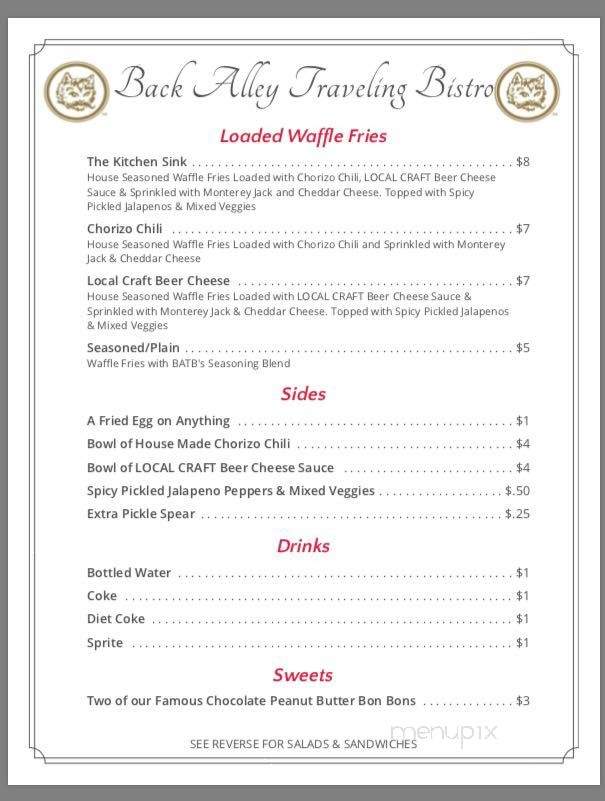 Back Alley Traveling Bistro - Huntsville, AL menu_pic