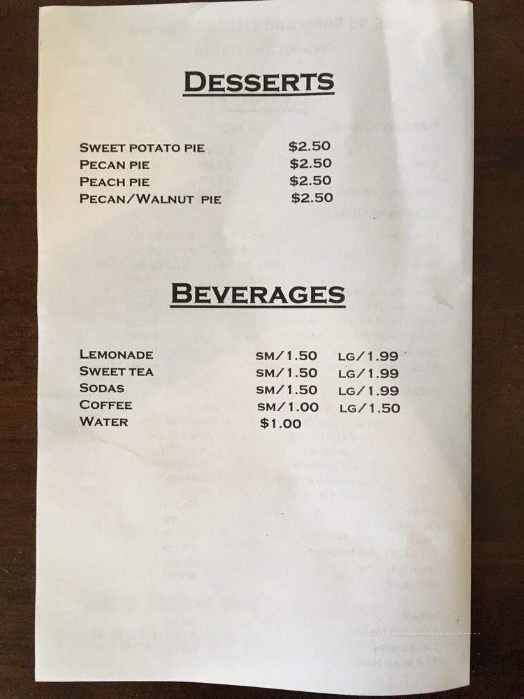 Uncle Henry's BBQ - Gadsden, AL menu_pic