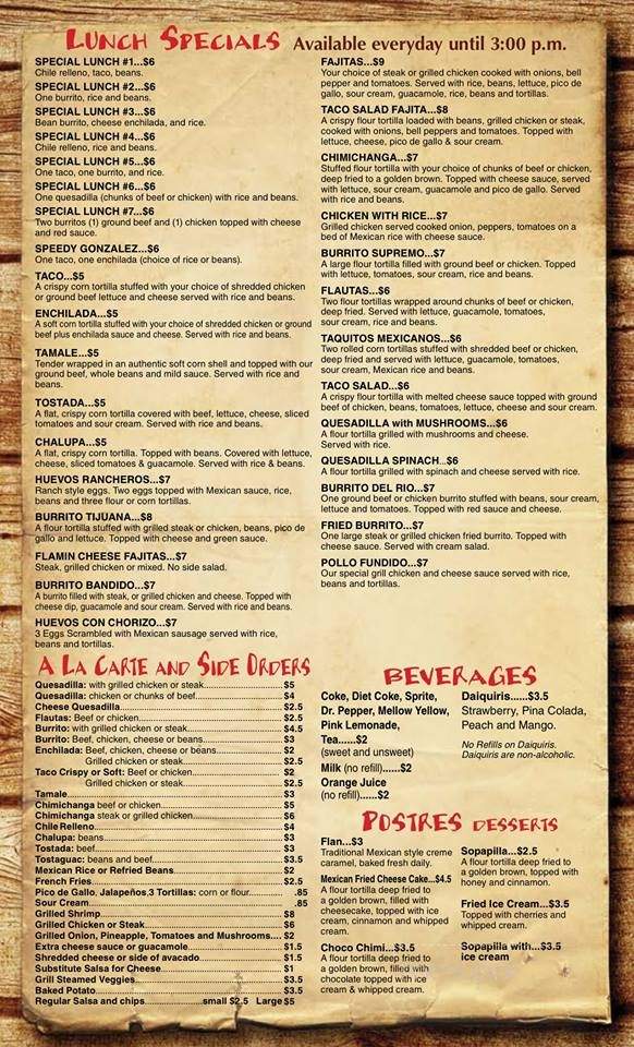 Baja California Cantina And Grill - Rainbow City, AL menu_pic