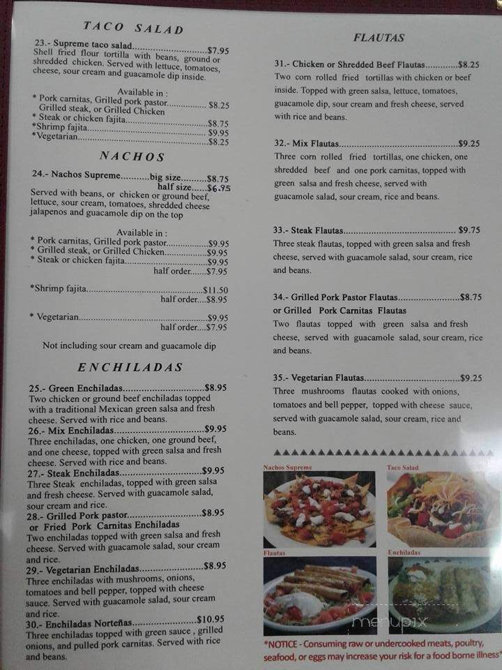 El Mariachi Mexican Restaurant - Prattville, AL menu_pic