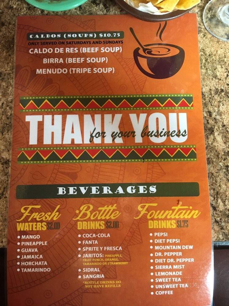 Mi Rancho Taqueria - Dothan, AL menu_pic