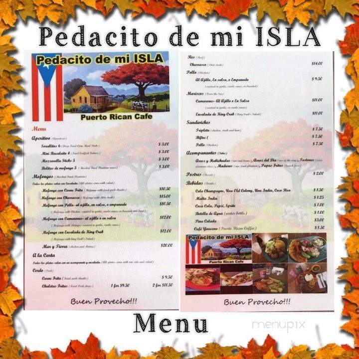Pedacito De Mi ISLA PuertoRican Cafe - Daleville, AL menu_pic