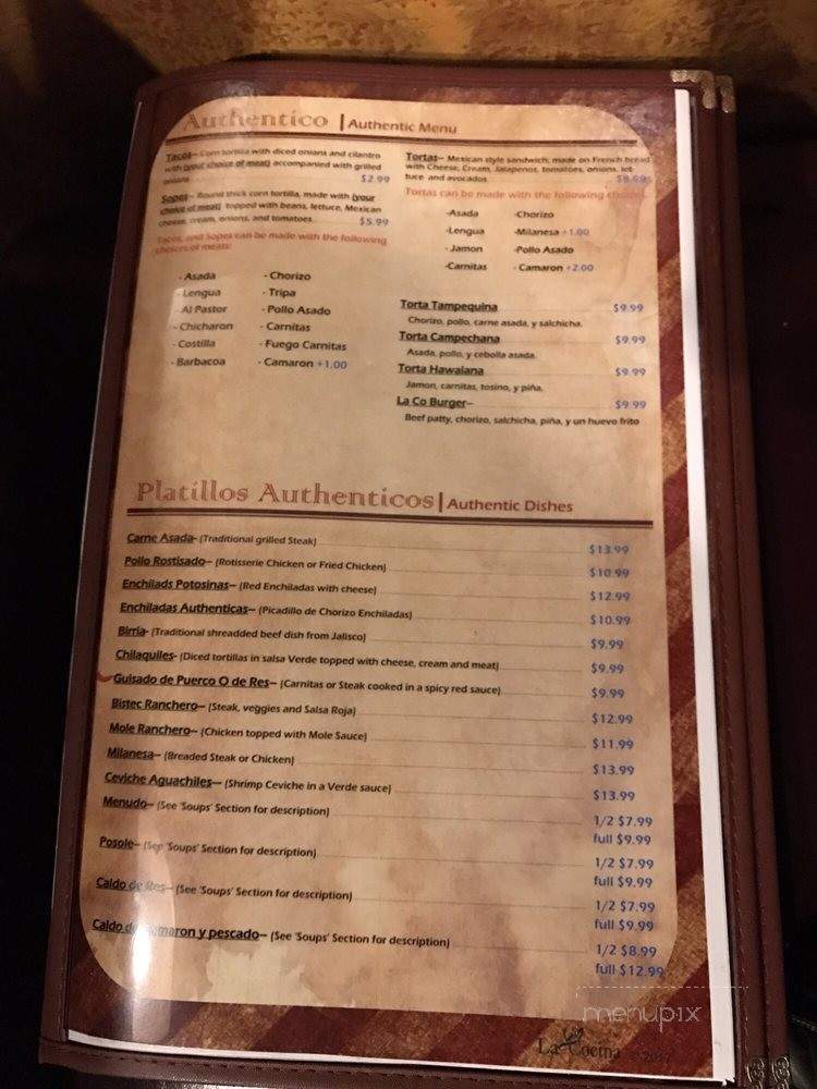 La Cocina - Mobile, AL menu_pic