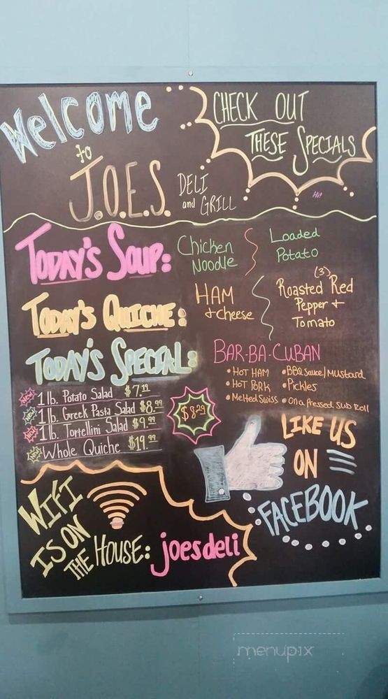 J.O.E.S. Deli and Grill - Auburn, AL menu_pic