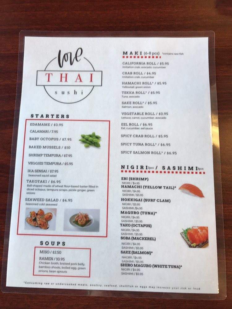 Love Thai Sushi - Christiana, TN menu_pic