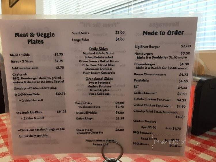 South of the River BBQ - Clarksville, TN menu_pic