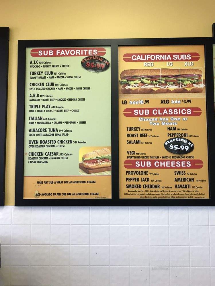 Fresh California Subs - Clarksville, TN menu_pic