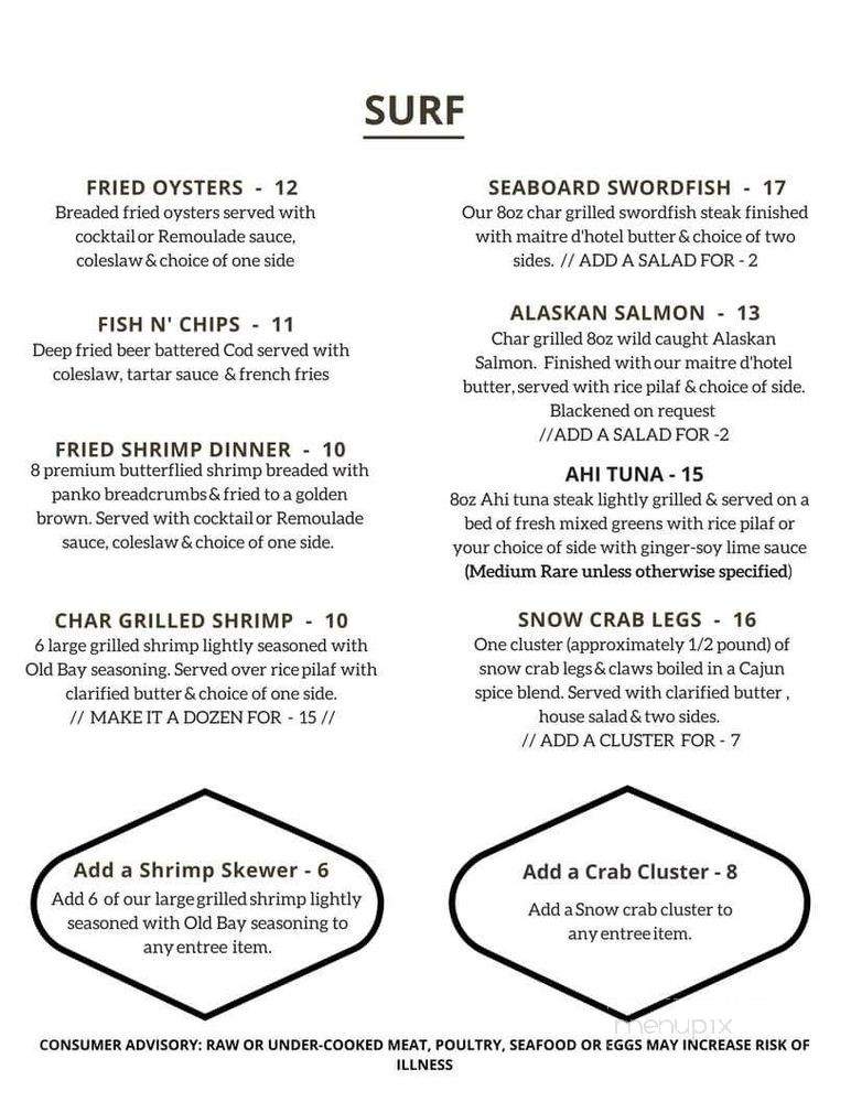 Off The Rails - Dickson, TN menu_pic