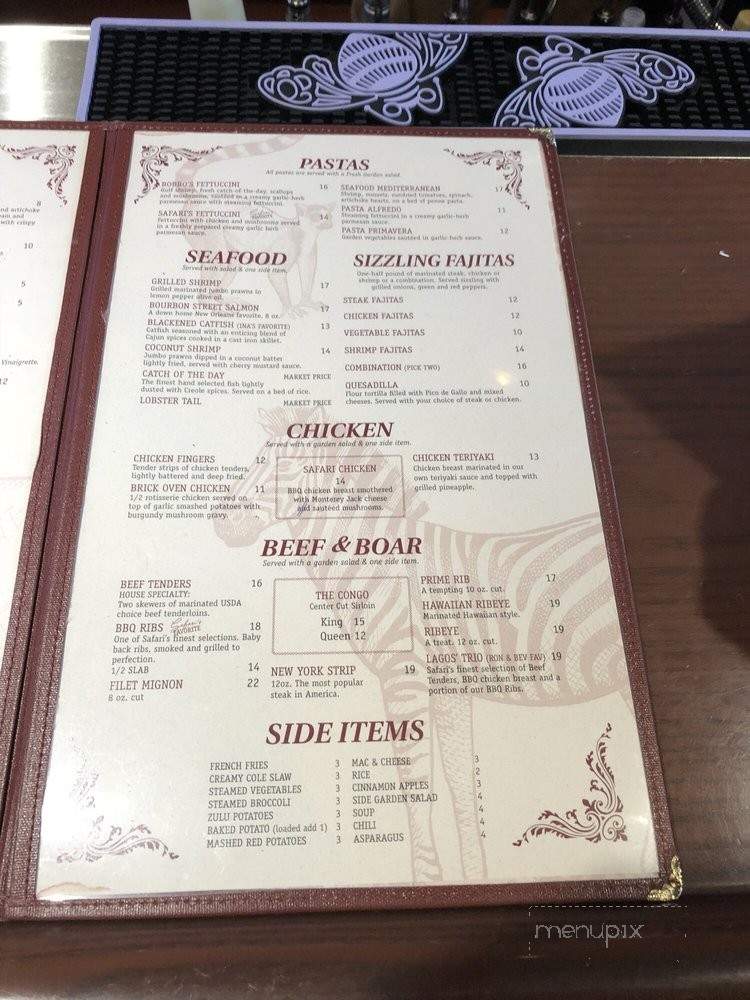 Safari's Brick Oven & Grill - Hendersonville, TN menu_pic
