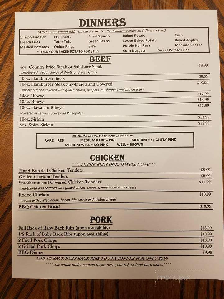 The Grainery - McEwen, TN menu_pic