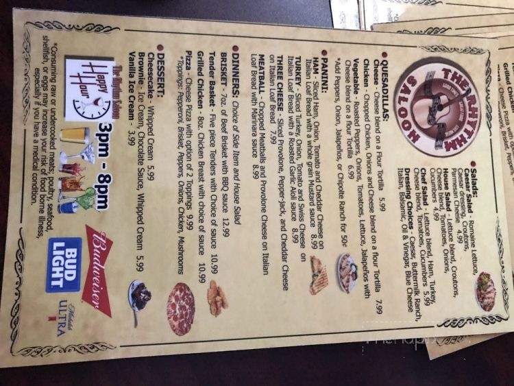 The Rhythm Saloon - Mount Juliet, TN menu_pic