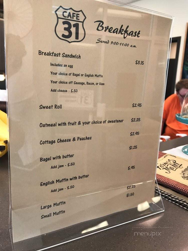 Cafe 31 - White House, TN menu_pic