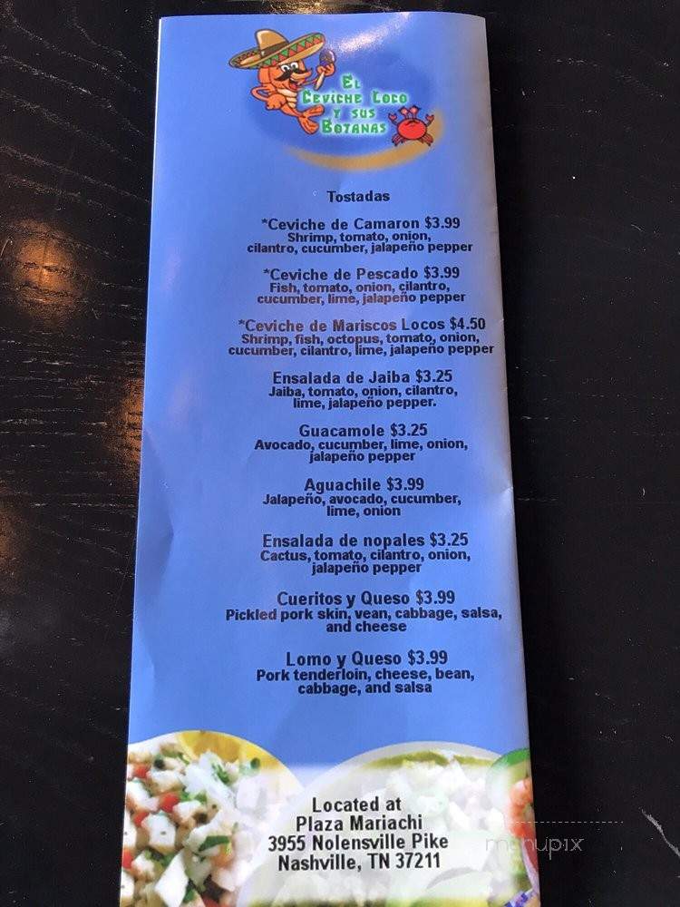 El Ceviche Loco - Nashville, TN menu_pic