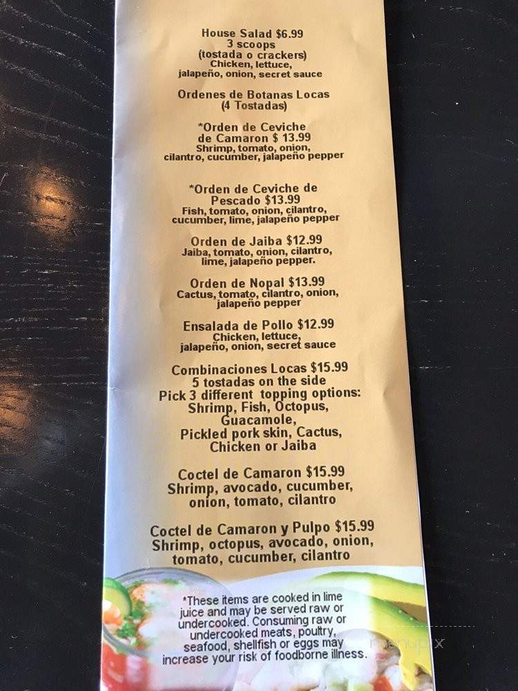 El Ceviche Loco - Nashville, TN menu_pic