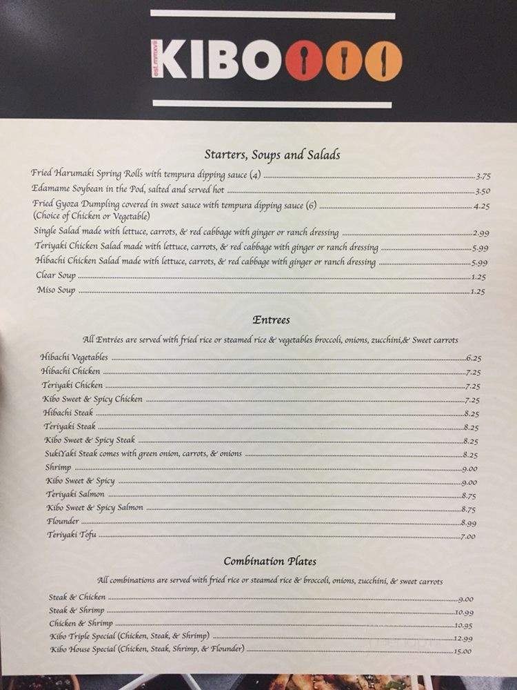 Kibo Japanese Kitchen - Athens, TN menu_pic