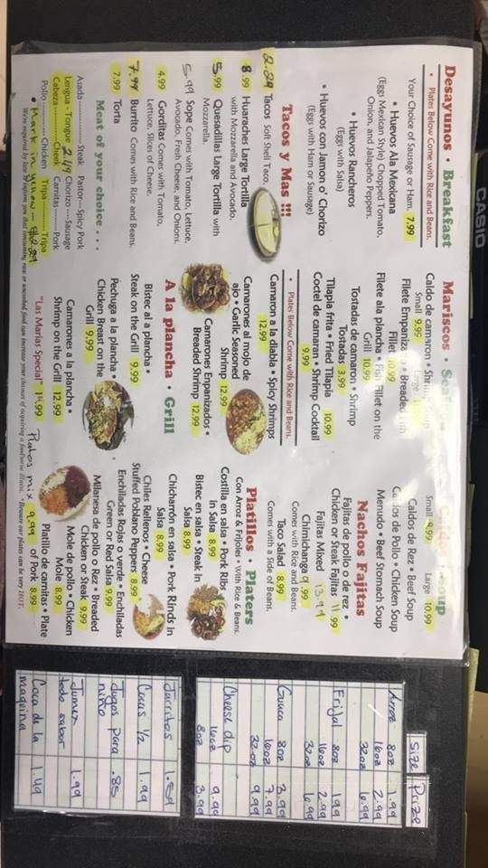 Las Marias - Athens, TN menu_pic