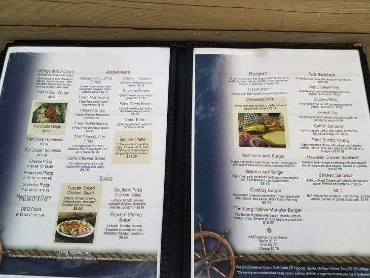 Long Hollow Grill - Evensville, TN menu_pic