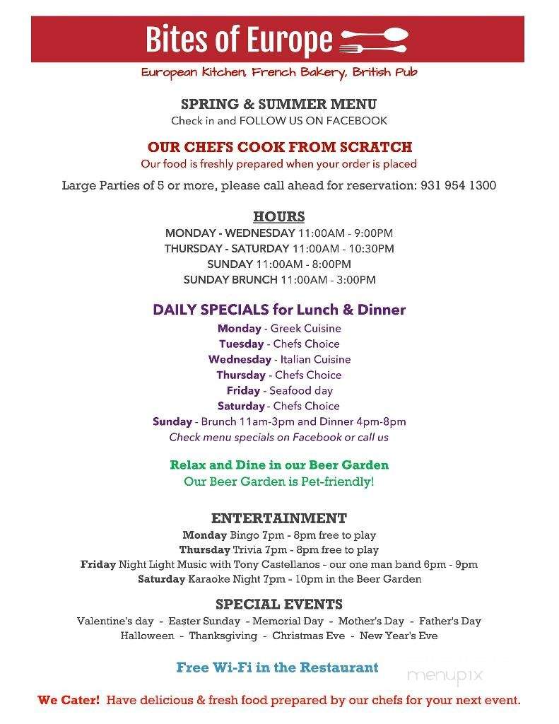 Bites of Europe - Manchester, TN menu_pic