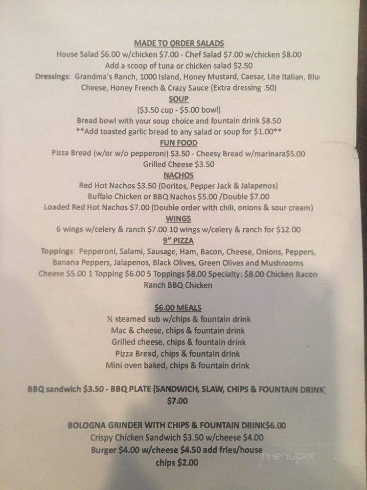 Crazy Daisies - Manchester, TN menu_pic