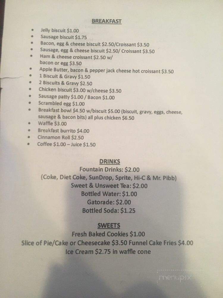 Crazy Daisies - Manchester, TN menu_pic