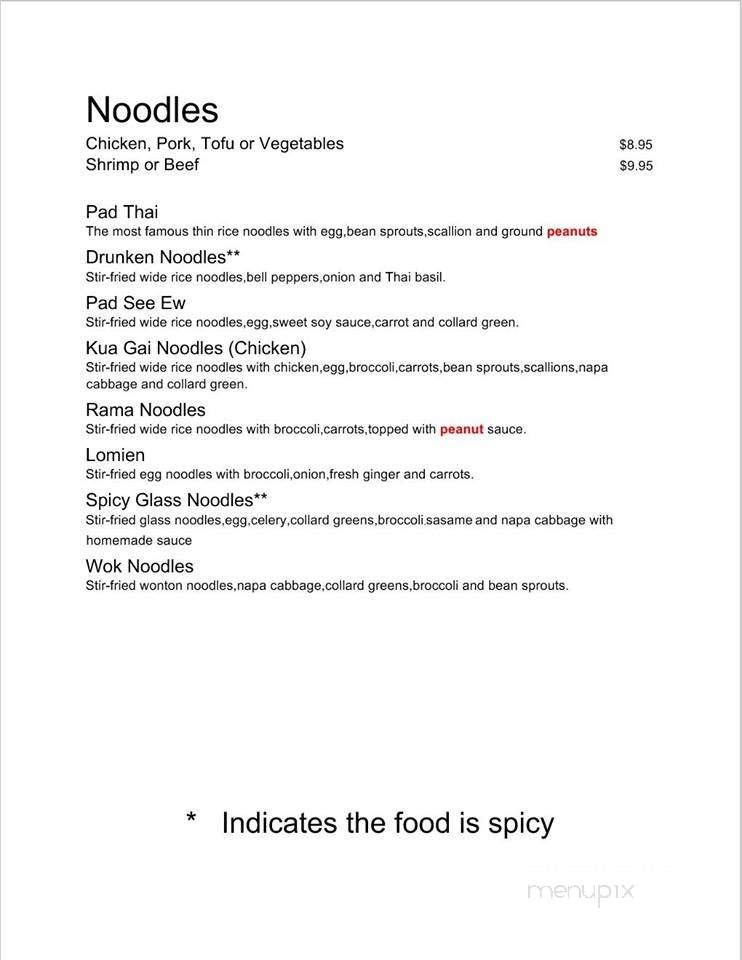 Thai Cuisine - Kingsport, TN menu_pic